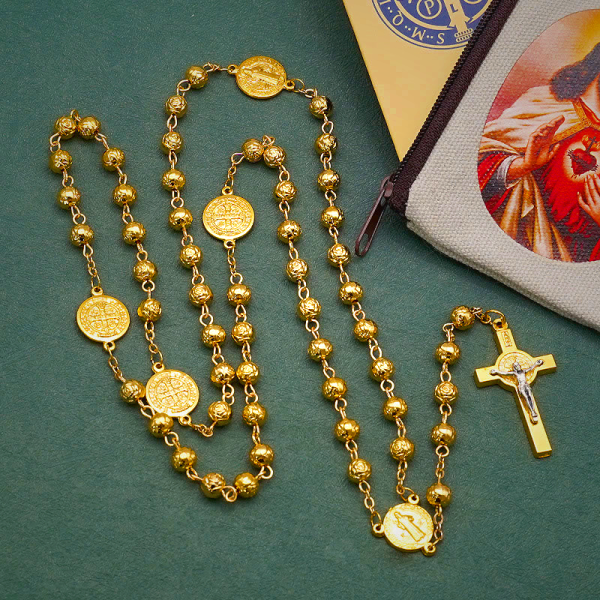 ChristianartworkshopSt. Benedict Golden Classic Rosary