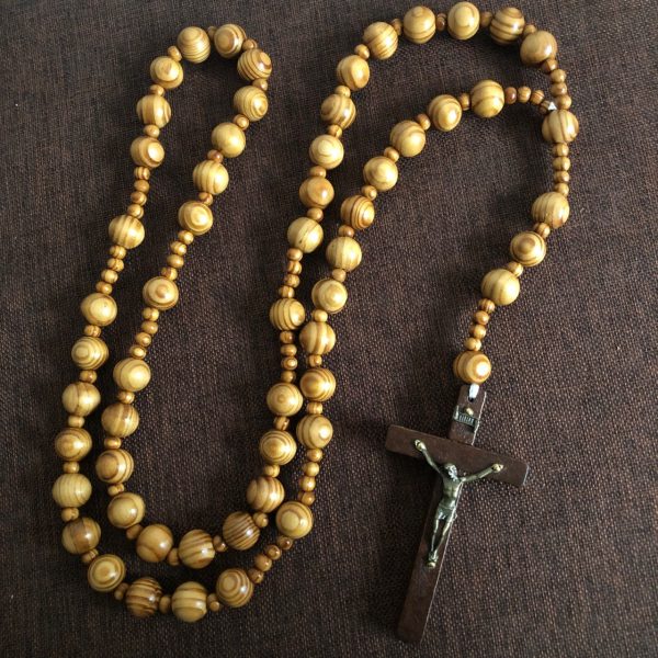 Handmade Olive Wood Crucifix Prayer Rosary