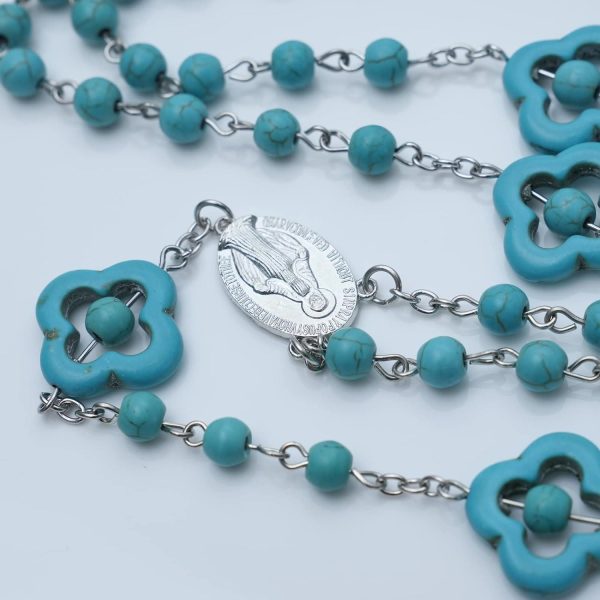 Turquoise Cross Blessing Rosary