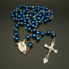 Royal Blue Pearl Beads Rosary with Holy Mother Medal & Crucifix