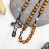 Olive Wood Saint Benedict Bead Rosary and Cross