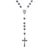 Madonna and Child & Crucifix of 8 mm Round Black Hematite Alloy Chain Rosary
