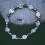 Black Gallstone St. Benedict Rosary Bracelet