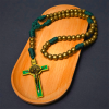 Crucifix of 10 mm Round Bronze Acrylic Paracord Rosary