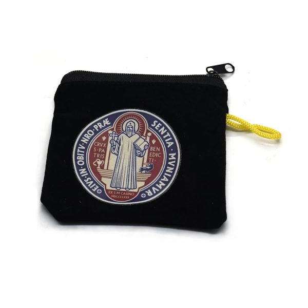 Modern Style St. Benedict Practical Velvet Religion Jewelry Storage Bag