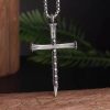 Christianartworkshop Titanium Steel Skull Nail Cross Pendant Necklace