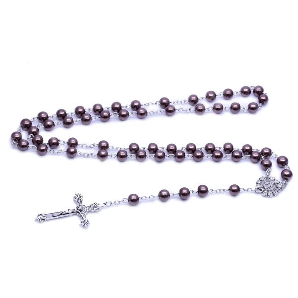 Brown Pearl Catholic Blessing Rosary