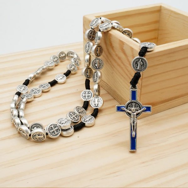 St. Benedict Alloy Hand-woven Rosary with Crucifix