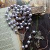 Purple Pearl Rosary Christian Necklace