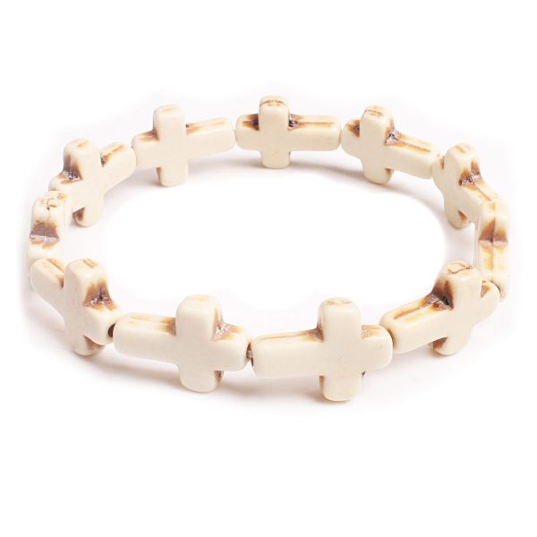 Christianartworkshop Bohemian Cross Turquoise Beaded Bracelet