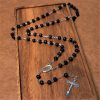 Our Lady of Guadalupe & Crucifix of 6 mm Round Multicolor Wood Alloy Chain Rosary