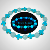 Turquoise Cross with Luminous Pearls Bracelet