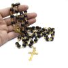 Black Pearl Beads Praying Rosary with Crucifix