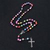 Our Lady of Guadalupe & Crucifix of 6 mm Round Multicolor Polymer Clay Alloy Chain Rosary