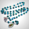 Our Lady Of Guadalupe Blue Glass Beads Rosary