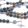 Christ Natural Agate Jesus Cross Prayer Rosary