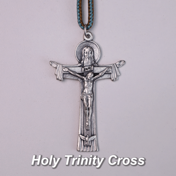 Mary Joseph with Baby Jesus Medal & Holy Trinity Cross Olive Wood Pocket Rosary
