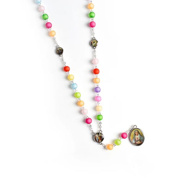 Seven Sorrow Religious Medal Multicolor Rosary