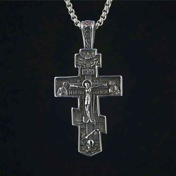 Titanium Orthodox Jesus Crucifix Necklace Protection Jewelry