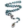 Our Lady Of Guadalupe Blue Glass Beads Rosary