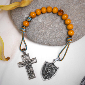 Holy Spirit Jesus Cross & St. Michael the Archangel Medal Pocket Rosary