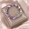Christianartworkshop Crucifix Prayer Beaded Purple Stones Bracelet