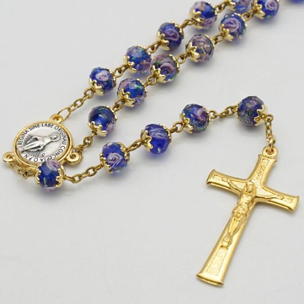 Christianartworkshop Virgin Mary Glazed Multi-color Crystal Rosary