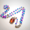 Blue Purple Holy Mother Glass Rosary