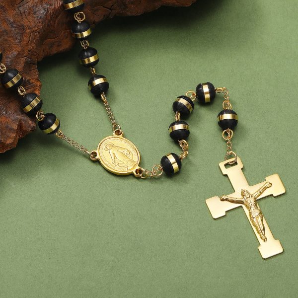 Stainless Steel/Crystal Beads Rosary with Crucifix