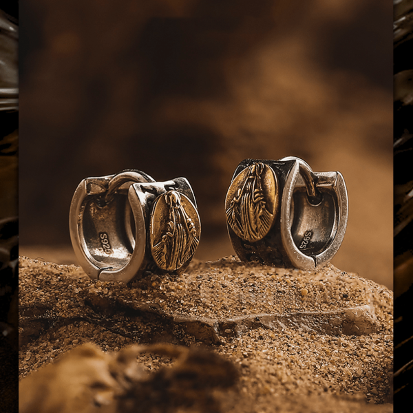 Christianartworkshop Virgin Mary Silver Earrings Religion Jewelry