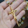 Christianartworkshop Faith & Charity: Natural White Chalcedony Catholic Rosary