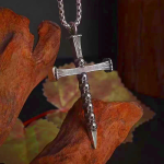 Titanium Steel Skull Nail Cross Pendant Necklace
