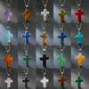 Natural Stone Cross Gemstone Pendant Necklace