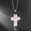 Christianartworkshop Natural Stone Cross Gemstone Pendant Necklace