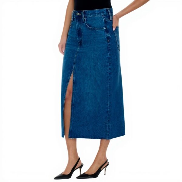 Pistola Denim Midirock Damen Vintage Hochtaile knöchellang