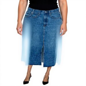 Pistola Denim Midirock Damen Vintage Hochtaile knöchellang